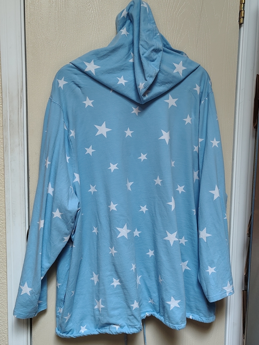 New Quacker Factory Light Blue Star Hoodie - Picture 2 of 4
